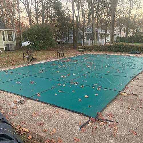 Grüne Pool-Laubnetzabdeckung mit Hardware-Kits, Sicherheitsabdeckungen für Schwimmbäder im Winter für eingebaute Pools von 1 m, 2 m, 3 m, 4 m, 5 m, 6 m, groß, robuste, kindersichere Poolplane (Größe