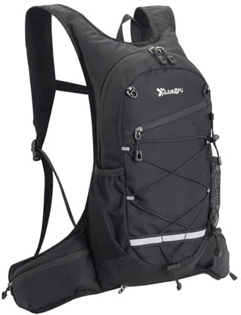 Azarxis Fahrradrucksack für Damen Herren Ultraleichter Trinkrucksack, Trailrunning Rucksack, Hydrationspack für Laufen, Joggen, Wandern, Marathon (Schwarz, 18L)