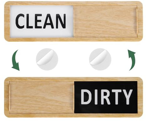 sourcing map Dishwasher Magnet Clean Dirty Sign Rectangle Magnetic Dishwasher Indicator Black/White Bold Word Non-Scratch with Stickers for Dishwasher Kitchen Hotel, Beige