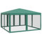 vidaXL Partyzelt, Pavillon mit 8 Mesh-Seitenteilen, Gartenpavillon für Party Hochzeit, Festzelt Gartenzelt Eisengestell Wasserfest UV-beständig, Grün 4x4m HDPE