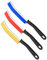 YAGE Cepillo de Limpieza de Grietas, Cepillo de Limpieza de Ranura de Azulejos de baño, Herramienta de Limpieza de Mango Largo (3, Rojo+Amarillo+Azul)