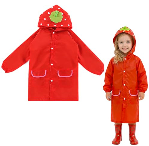 Imperméable Enfant Fille Garçon - Veste de Pluie à Capuche 3-7 Ans - Poncho Pluie avec 5 Motifs Animaux Mignons - Coupe Vent 80-130 cm - vêtement de Pluie pour École, Maternelle et Plein Air