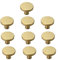 TOOLDO 10PCS Round Cabinet Knob Brushed Brass Gold Handles for Kitchen Cupboards Door Cabinet Drawer Extra Large