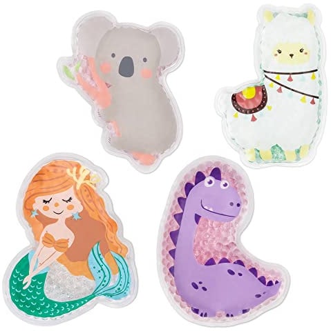 Navaris Kühlkissen Wärmekissen 4 teilig - 4x Thermokissen warm und kalt - Gelkissen Kompresse Kühlpack - Gel Kühlpads für Kinder und Erwachsene
