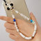 Böhmische Anti-Verlorene Handykette Handy Straps Vintage LOVE Alphabet Buchstabe Perlen Kette Bunte Perlen Strap Telefon Anhänger Mobile Phone Chain Handy Schmuck Hängende Schnur für Frauen, Weiß #2