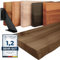LAMO Manufaktur Wandregal Holz Baumkante | Regal Farbe: Nussbaum | mit schwarzem Vintage Regalträger | 140 cm