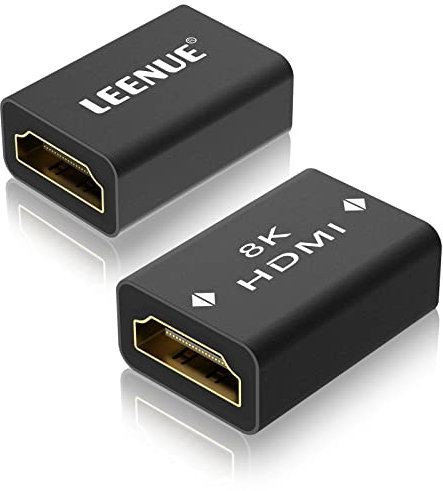 LEENUE HDMI Kupplung 8K, HDMI Verlängerung 2.1 Verbinder Buchse auf Buchse, Adapter Unterstützung 8K@60Hz, 4K@120Hz UHD HDR eARC 3D Dolby, für Laptop, HDTV, PC, Monitor, Roku TV, 2 Stück