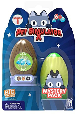 Bizak Pet Simulator Packung mit 2 niedlichen Haustieren im Inneren von Überraschungseiern, Welpen, Kätzchen und auch Drachen und Einhörner, Sammlerstücke, inklusive Codes auf Roblox (64231801)