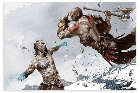 Game God of War Kratos Poster (16) Leinwand Poster Wandkunst Dekor Druck Bild Gemälde für Wohnzimmer Schlafzimmer Dekoration ungerahmt 30 x 45 cm