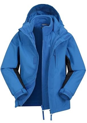 Mountain Warehouse Childrens/Kids Cannonball 3 in 1 Waterproof Jacket (9-10 Years) (Bright Blue)