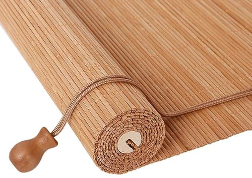Bambusrollo Outdoor Rollo Bambus Bambus Raffrollo für Innen Bambus Wetterfest Rollo 40-165cm Breit Retro Roman Jalousien mit Lifter Sonnenschutzrollos Dekorative Vorhänge Atmungsaktiver