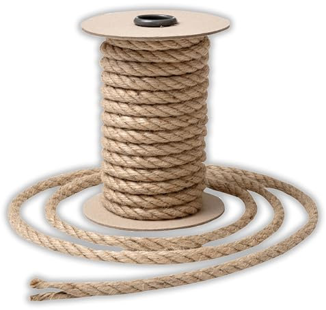 IPEA Corda in Juta Naturale spessa 12 mm per Decorazioni e Fai da Te – Made in Italy – 10 Metri – Cordoncino in Iuta Resistente per Artigianato, Arredamento, Gatto, Giardino – Canapa
