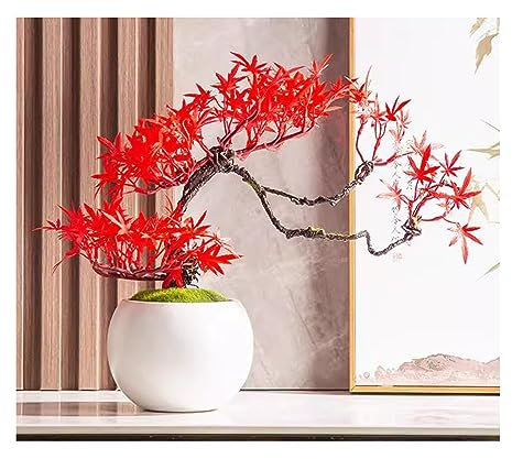 YQINQIN83B Künstliche Bonsai Simulierte Willkommens-Kieferndekorationen im chinesischen Stil, Zypressen, kleine Pflanzen, Wohnzimmer, Heimdekorationen, künstliche Kiefer, Bonsai Künstliche Pflanze(F)