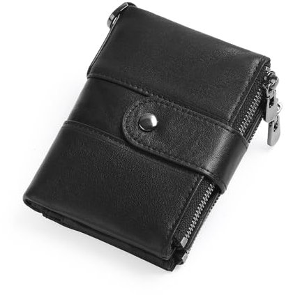 GOIACII Leder Geldbörsen Herren RFID Schutz Multifunktionelle Schnalle Reißverschlüsse Portemonnaie Männer mit 2 Münzfach, 14 kartenetui, 1 Ausweisfenster, 2 Geldscheinfächern Brieftasche