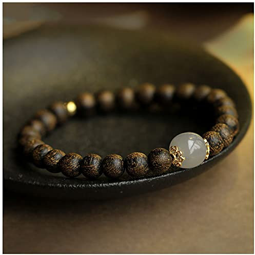 Unisex-Armband mit natürlichen Adlerholzperlen, Sandelholzperlen, Gebet, buddhistischer Rosenkranz, Mala-Armbänder