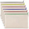 tallkeey DIY Stoffbeutel 6er Set Blanko Reißverschluss-Täschchen zum Bemalen, Kosmetiktaschen Canvas für Kinder, Schule, Basteln, Reisen (21x12 cm)