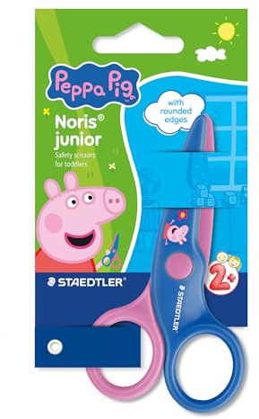 STAEDTLER Noris junior Kinderschere Peppa Wutz - Sicherheitsschere mit abgerundeten Spitzen für erste Bastelübungen - Kompakte Schere für kleine Kinderhände