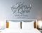 tjapalo® pkm462 Wandtattoo King Queen Wandtattoo Schlafzimmer Liebe Wandsticker Schlafzimmer romantisch Wandtattoo paare Namen und Datum, Farbe: violett, Größe: B100xH58cm