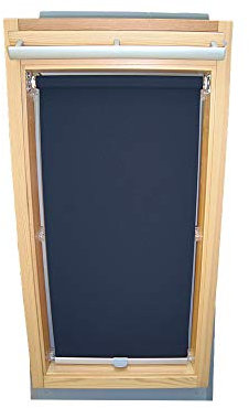 Rollo für VELUX Dachfenster Abdunkelungsrollo für TYP GGU/GPU - 206 - Farbe dunkelblau - mit Haltekrallen