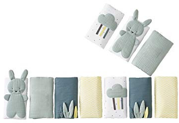 VERTBAUDET Baby Bettumrandung „Frühlingsregen“ Oeko-Tex grün ONE SIZE