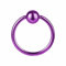 Taffstyle BCR Piercing Ring Schmuck Brustwarzenpiercing Brustwarze Klemmring Barbell Nasenring Nippel Kugel Perle Septum Brust Nase Lippe Ohr Intim Intimpiercing Lila 1,6mm x 12mm x 5mm