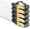 deleyCON 5x 1m Câble Patch CAT8.1 Câble Réseau Câble S/FTP PIMF 2000 MHz 40 Gbit RJ45 LAN DSL Câble CAT.8 Ethernet Câble Prise RJ45 - Blanc