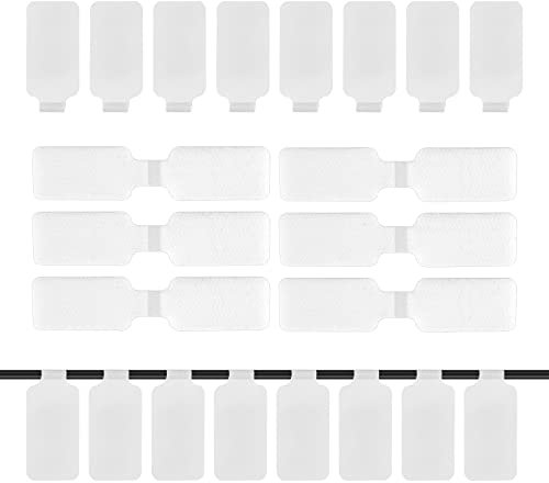 AIEX - Etiquetas de cable de 60 unidades, etiquetas de cable, etiquetas de red de cable y reutilizables, cable eléctrico de repuesto para cables de gestión e identificación (blanco)