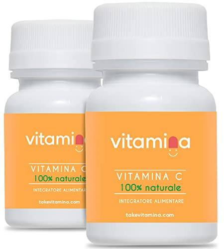 Vitamina C 100% Naturale |estratta da acerola | Vitamina C a rilascio prolungato | 60 compresse senza ogm, glutine e lattosio | Vitamina | Made in Italy | Portapillole in omaggio (2 Confezioni)