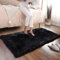 Faux Lammfell Schaffell Teppich - Lammfellimitat Longhair für Teenager Zimmer, Schlafzimmer, Wohnzimmer - Schwarz 23.6 x 35.4 inch