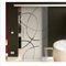 Schiebetür in Glas 205x90 cm (HxB) Dessin: Ellipse-Frankfurt Sandstrahlung (F) Sadora® SlimLine-System komplett Laufschiene und Griff aus Edelstahl, für Innenbereich. ESG-Sicherheitsglas