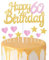 Gold Pink 60th Birthday Cake Topper, Girls 60th Birthday Decorations, Glitter Heart Stars Cake Toppers, Personalised Happy Birthday Cake Cupcake Toppers for Women Girls Baby Birthday Party Supplies