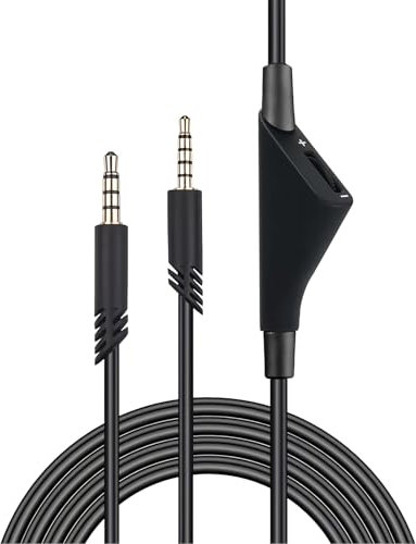Replacement Cable for Astro A40 A10 With Volume Control Inline Mute Cord 3.5mm Audio Aux Cable Compatible With A40 A10 A30 Tr Xbox One Gaming Headset Ps-5/4 Controller 2m Black