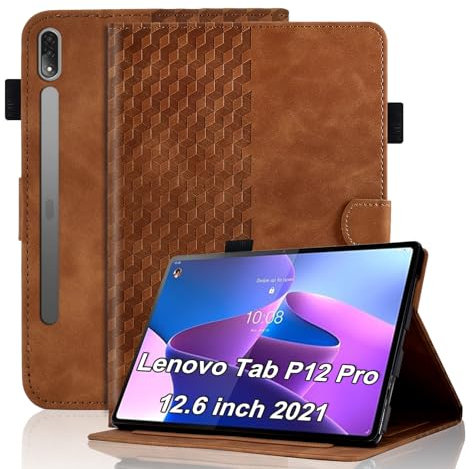 Vkooer Custodia per Lenovo Tab P12 Pro 12,7 2024 Premium PU Leather Folio Cover con Auto Sleep/Wake Multi Angle Visualizzazione Stand e Slot per Schede Smart Shell per Lenovo Tab P12 Pro Tablet
