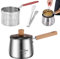 Fritteus-Topf 2.5L Edelstahl Mini Fritteuchsen-Topf mit Korb, Deckel, Zange und Anti-Scenen-Griff japanischer Fritteuchsen-Topf für Zuhause, Tempura-Chips, Pommes, Fisch und Hühnchen, Fritteuchsen-To