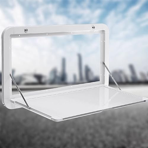 FLNOZAMZ Klappbarer Wohnmobil-Wohnwagen, externer klappbarer Campingtisch zur Wandmontage für Wohnmobile, herunterklappbare Wand-Blatttische für Wohnmobile, für Wohnmobil (White 60 * 42 * 20cm)