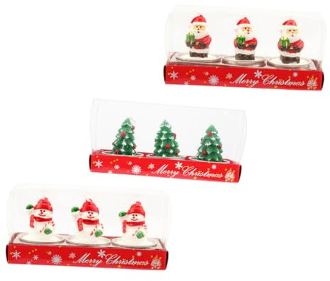 ABOOFAN 9stücke Weihnachtskerzen Paraffin Dekorative Weihnachtskerzen-ornamente Weihnachtstischdeko Für Hotels Restaurants Hochzeiten Und Familienfeiern