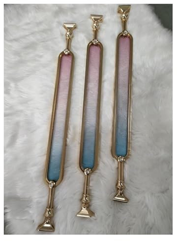 WAHHWF Geländer Treppengeländer Innentreppe Baluster Gold, Haus/Villa/Flur Treppe Geländer Säulen Mit Buntem Glas, Boden Montiert Terrasse Ersatz Geländer Für Dachboden Korridor Deck(3 PCS)