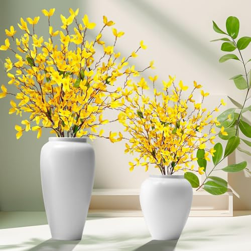 Toumdafine 2 Stück kunstblumen, kunstblumen wie echt, künstliche Zweige (gelb). 60 cm künstliche Blumen, künstliche Blumen wie echt.