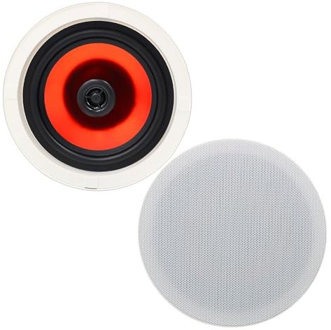 Herdio 8 Inch Ceiling Speakers Max Power 400 Watts 2 Way Flush Mount in Wall Passive Speaker Great for Bathroom, Kitchen,Living Room,Office(1 Pair)