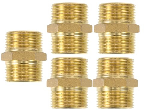 iplusmile 5pièces Raccord Union Fileté Laiton pour Tuyauterie Adaptateur Droit Pouce Joint Fileté De Plomberie