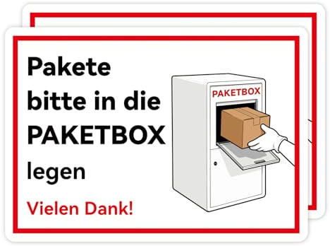 2 Stück Paket-box Aufkleber, 15 * 21cm Paketkarton Aufkleber Kennzeichnung für Türklingeln, Paketfächer und Briefkästen