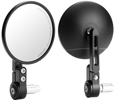 KEMIMOTO Lenkerendenspiegel Motorrad, 2 Stück Motorrad Spiegel Rückspiegel E-geprüft, 360°drehbarer Lenkerspiegel, 7/8 22mm Seitenspiegel Kompatibal mit Scooter Roller ATV