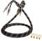 SKW Single Audiophile Speaker Cable,Convertible Banana Spade Gold Plated Connector,Nylon Braid,HiFi Quality Cable(4.9ft/1.5M,1 Cable for 1 Speaker)