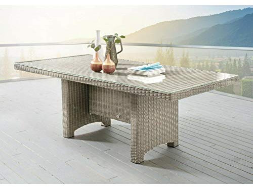 Destiny Gartentisch Luna 200x100x75cm, Polyrattan, Vintage weiß