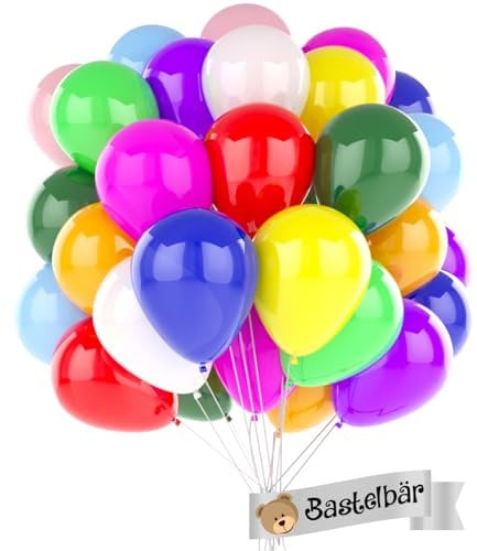 BIO Luftballons Geburtstag • ÖKO-TEST SEHR GUT • 100 Stück • MADE IN EU ✓ Premium Ballons 100% Naturlatex • 11 Farben • plastikfrei & nachhaltig • Helium Luftballons Bunt aus natürlichen Rohstoffen