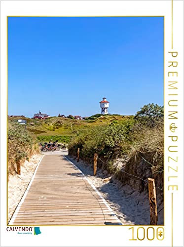 CALVENDO Puzzle Blick vom Strandweg zum Wasserturm 1000 Teile Puzzle hoch | Lege-Größe cm Foto-Puzzle für glückliche Stunden