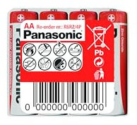 4 Batterie Panasonic AA R6 zinco-carbone