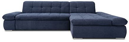 DOMO. collection Ecksofa Moric, Sofa mit Schlaffunktion & Armlehnfunktion in L-Form Couch, Eckcouch mit Bett-Funktion, Schlafsofa 300 x 172 x 80 cm (BxTxH), dunkel blau