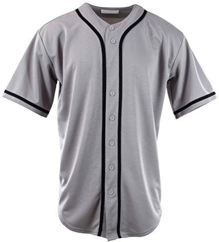 ChoiceApparel Herren Baseball Team Trikots, 077-Grau, 3X-Groß