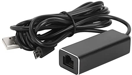 ASHATA Ethernet-Adapter für TV-Sticks, Micro-USB-zu-RJ45-Ethernet-Netzwerkadapter, 10/100-Mbit/S-Übertragung, mit USB-Netzteilkabel (3,3 Fuß), Plug and Play